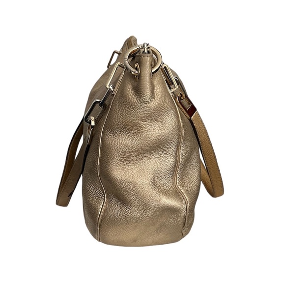 Michael Kors Gold Pebble Leather Shoulder Bag - Picture 4 of 6